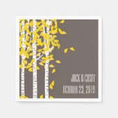 Rustieke Aspen Birch Trees bruiloft servetten (Voorkant)