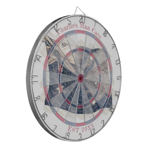 Rustieke Australische vlag Aangepaste naam Est Dat Dartbord (Voorkant Links)