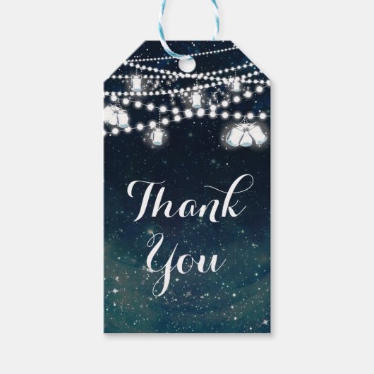 Rustieke avond Sky Mason Jar Lights Favor Cadeaulabel (Voorkant)