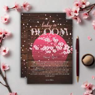 Rustieke Baby in Bloom Sakura Cherry Blossom Bedankkaart