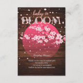 Rustieke Baby in Bloom Sakura Cherry Blossom Informatiekaartje (Voorkant)
