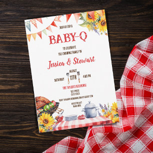 Rustieke BABY-Q Barbecue Picknick Zonnebloem Gerui Kaart