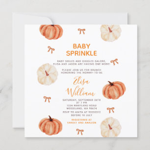 Rustieke Baby Sprinkle Witte Pompoen Baby Shower Kaart