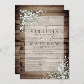 RUSTIEKE BABY'S ADEM BRUILOFT UITNODIGING (Voorkant / Achterkant)