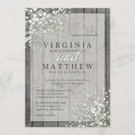 RUSTIEKE BABY'S ADEM BRUILOFT UITNODIGING