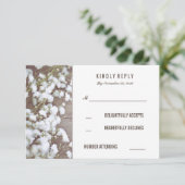 Rustieke Baby's Breath Bruiloft RSVP Kaarten Kaartje (Staand voorkant)