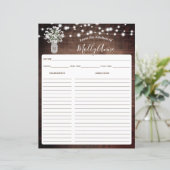 Rustieke Baby's Breath Jar Lights Receptenblad (Staand voorkant)