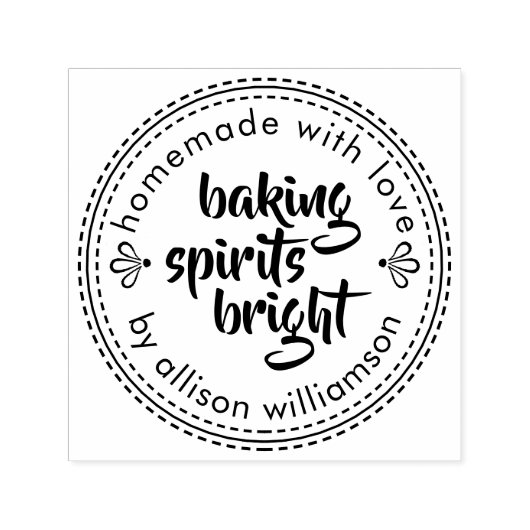 Rustieke Bakgeesten Mooie Kerst Vakantie Zelfinktende Stempel (Design)