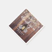 Rustieke Barn Lantaarn & String Lights Wedding Servet (Hoek)