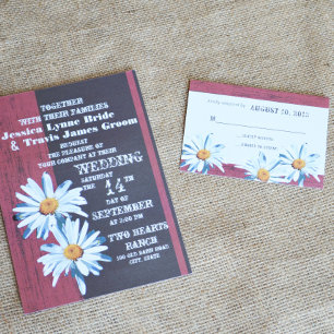 Rustieke Barnwood Daisy Response Kaart