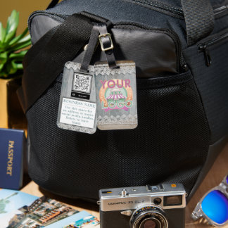 Rustieke Barnwood Lace Branding Business Logo QR Bagagelabel