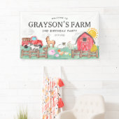 Rustieke Barnyard Dieren Kinder Boerderij Verjaard Spandoek (Insitu)