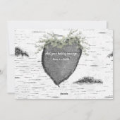 Rustieke bast houten hart Eucalyptus groen Feestdagenkaart (Achterkant)