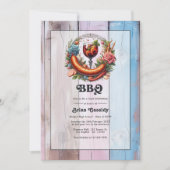 Rustieke BBQ Afstuderen Party Foto Kaart (Voorkant)