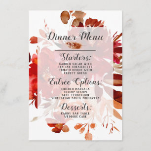 Rustieke Beauty Floral ingelijst Waterverf Bohemia Menu