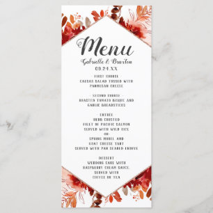 Rustieke Beauty Floral ingelijst Waterverf Herfst Menu