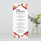 Rustieke Beauty Floral ingelijst Waterverf Herfst  Menu (Staand voorkant)