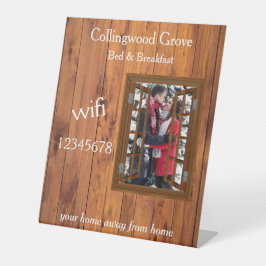 Rustieke Bed & Breakfast 🌿 Wifi Info Reclamebord Met Voetstuk
