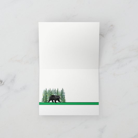 Rustieke Beer Fir Tree Dank u kaarten (Binnen)