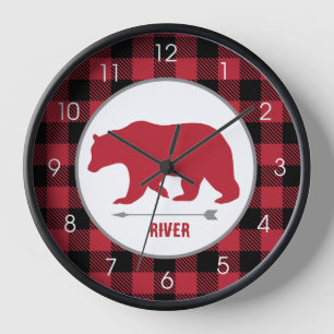 Rustieke Beer Houthakker Buffalo Plaid Rood en Gri