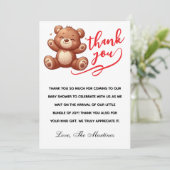 Rustieke Beer Jongens Babyshower Bedankt (Staand voorkant)