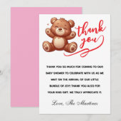 Rustieke Beer Jongens Babyshower Bedankt (Voorkant / Achterkant)