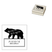 Rustieke Beer Kids Monogram Boekplaat Stempel (Gestempeld)