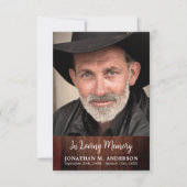 Rustieke begrafenis Eenvoudig gedenkteken Sympathi Bedankkaart (Voorkant)