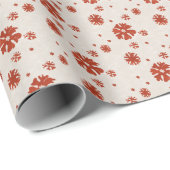 Rustieke Beige Sneeuwvlok Kerst Cadeaupapier (Rol Hoek)