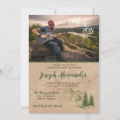 Rustieke berg Afstuderen Invitation Kaart (Voorkant)
