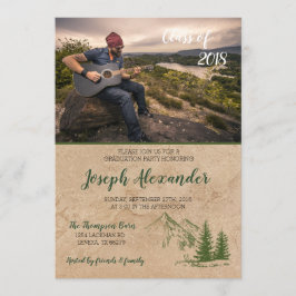 Rustieke berg Afstuderen Invitation Kaart