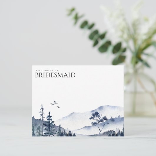 Rustieke berg Boho bruidsmeisje voorstel Kaart (Staand voorkant)