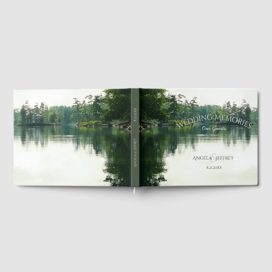 Rustieke berg meer bruiloft gasten herinneringen gastenboek (Volledig)