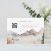 Rustieke Berg QR Code Bruiloft Details Kaart (Staand voorkant)