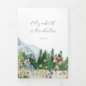 Rustieke Berg Wilde Bloem | Boho Bruiloft Drieluik Uitnodiging (Cover)