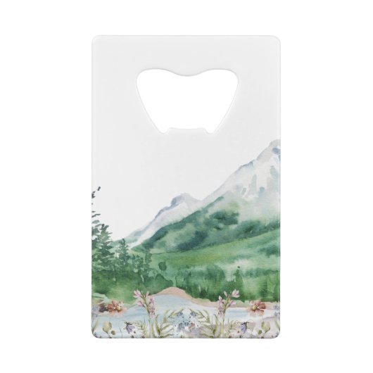 Rustieke Berg Wilde Bloem | Boho Bruiloft Kredietkaart Flessenopener (Achterkant)