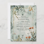 Rustieke berg Wildflower Boho bruiloft Kaart (Voorkant)