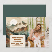 Rustieke bergbos Foto 1e verjaardag Kaart (Voorkant / Achterkant)