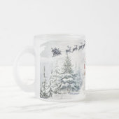 Rustieke Bergbos Kerst Cabine Scène Matglas Koffiemok (Links)