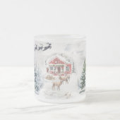 Rustieke Bergbos Kerst Cabine Scène Matglas Koffiemok (Center)