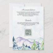 Rustieke Bergdennen Bos QR Code Bruiloft Kaart (Achterkant)