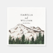 Rustieke bergen bos bruiloft servet (Voorkant)