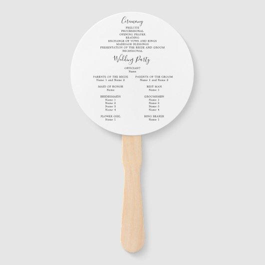 Rustieke bergen bos waterverf bruiloft programma handwaaier (Achterkant)