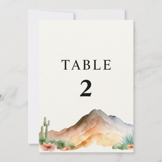 Rustieke bergen | Desert Trouwtafel nummer Kaart (Voorkant)