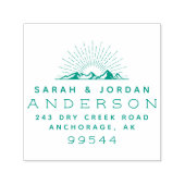 Rustieke bergen getrouwd paar retour adres  zelfinktende stempel (Design)