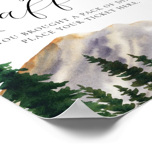 Rustieke bergen Herten Luier Raffle teken Poster (Hoek)