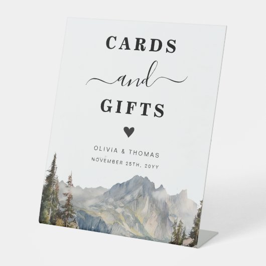 Rustieke bergen kaarten en geschenken Teken Reclamebord Met Voetstuk (Voorkant)