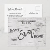 Rustieke berk huis lief huis bewegende aankondigin briefkaart (Voorkant / Achterkant)