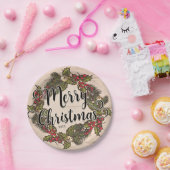 rustieke berk vakantie kerstfeest papieren bordje (Feest)