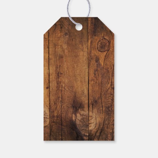 Rustieke Berkenboom en schuur hout bruiloft gunst Cadeaulabel (Achterkant)